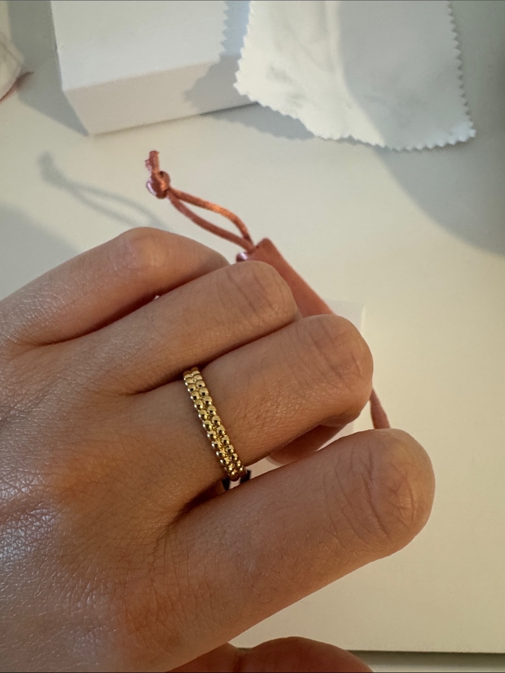 Mejuri Gold Beaded Stackable Ring - Picture 2 of 4